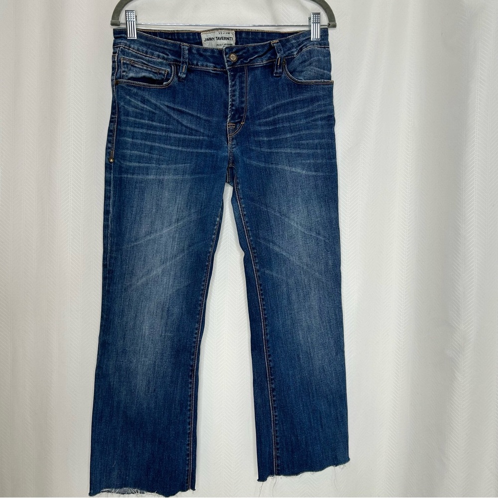 Jimmy Taverniti blue jeans crop raw hem size 29